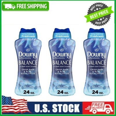 3 PACK Downy Infusions Balance Laundry Scent Booster Beads, Crisp Rain 24 Oz