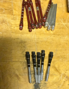 Miscellaneous dart shafts  lot of 18