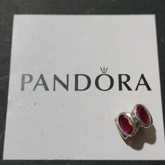 Pandora Retired Sterling Silver with Synthetic Ruby Oval Lights Bead - 790311SRU - Image 4 of 4