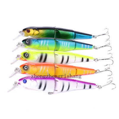5Pcs/set 12.5cm Minnow Jointed Fishing Lure Swimbait Hard Bait 3-Segment 16.2g