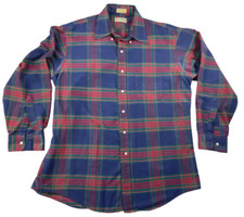 LL Bean Plaid Button Down 17-34 Pocket Vintage Made in USA Lumberjack Winter