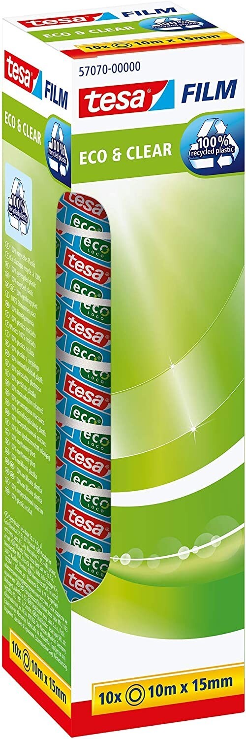 Tesafilm PAPER Klebeband 8 Rollen - Transparent & Beschriftbar 19mm X 10m