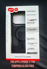 FOR APPLE IPHONE 17 PRO TECH21 EVOCHECK/MAGSAFE-FLEXSHOCK CASE/TEMPERED GLASS