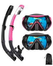 Snorkeling Gear for Adults, Dry Snorkel Mask Set, Scuba Diving Snorkle mask S...