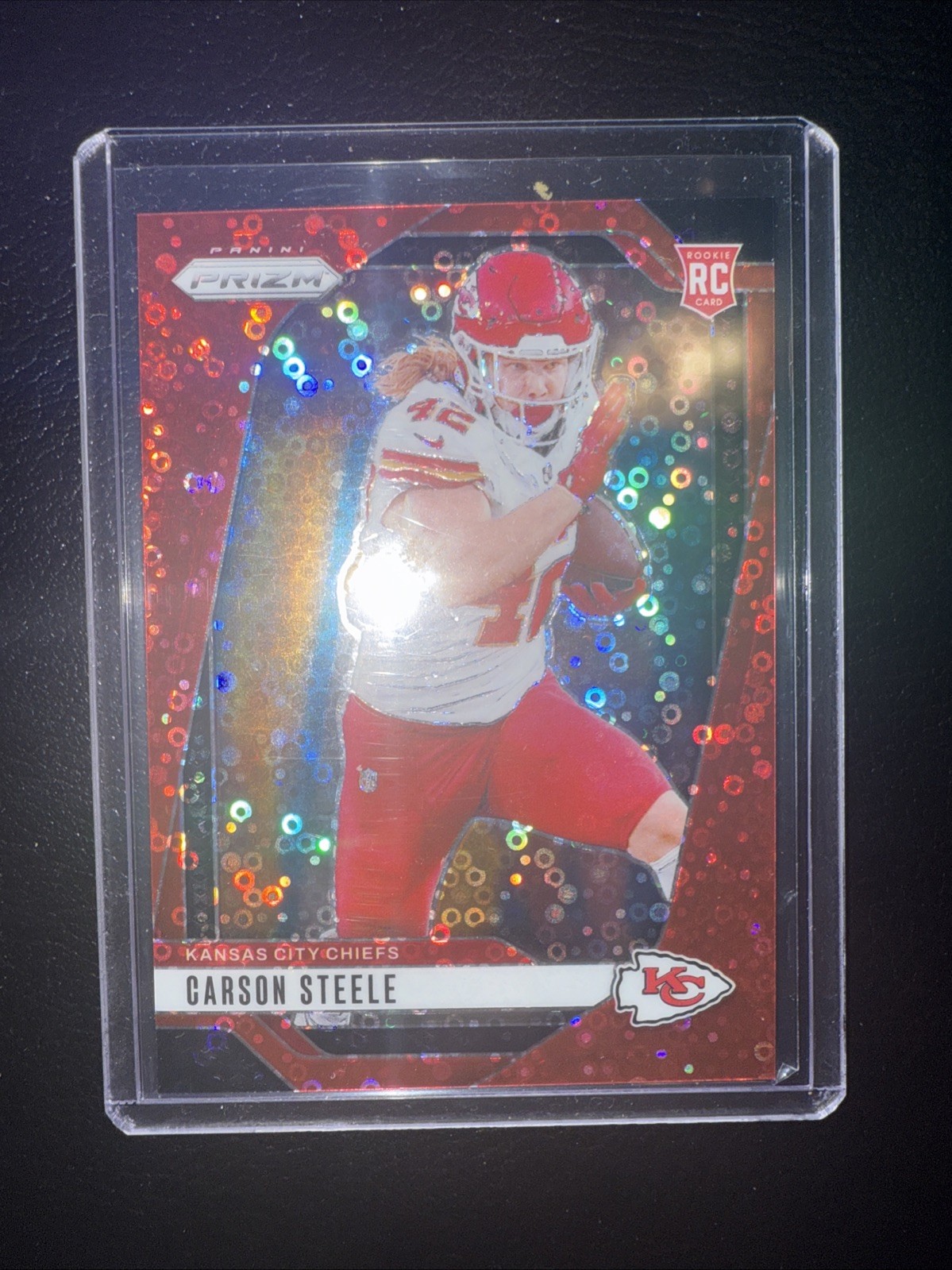 2024 Panini Prizm - Rookies Carson Steele #377 Red Sparkle Prizm (RC)