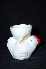 Eierbecher - Figur - Kinder - Keramik - Huhn - Ostern - Hahn - weiß