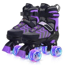 Nattork Kids Roller Skates for Boys  Girls, 4 Size Adjustable Rollerskates w...