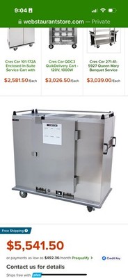 Cres Cor EB-120 1 Door Heated Banquet Cabinet