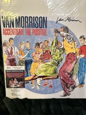 VAN MORRISON HAND SIGNED ACCENTUATE THE POSITIVE INSERT AUTOGRAPHED JSA COA