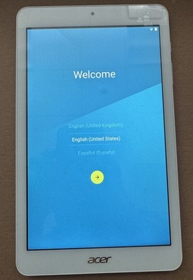 Acer Iconia One 8'' Android Tablet White - WiFi - Tested & Works - Great Screen