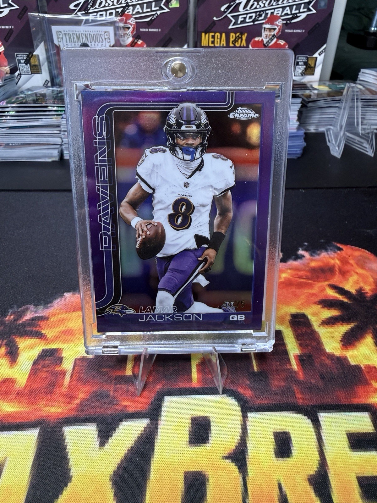 2025 Topps Chrome Lamar Jackson #24 Purple Refractor  /75 COLOR MATCH