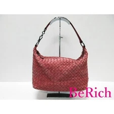 BOTTEGA VENETA Intrecciato One Shoulder Bag Leather Red 87297c