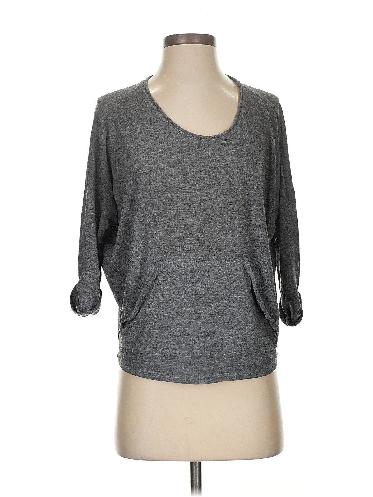 True Religion Women Gray 3/4 Sleeve T-Shirt S