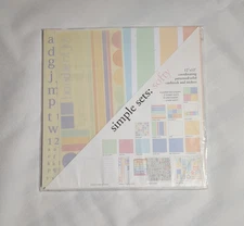 s.e.i Simple Sets: Softy 12x12 Coordinating Patterned Solid Cardstock & Stickers