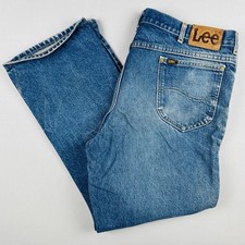 Vintage 80s 90s Lee Riders USA Made Union Made Denim Jeans 40x30 Faded Blue