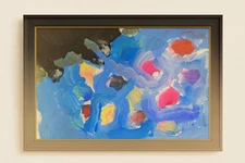 Original Acrylic Cat Painting – Cat Watching Fish Pond, Whimsical Art Study #4