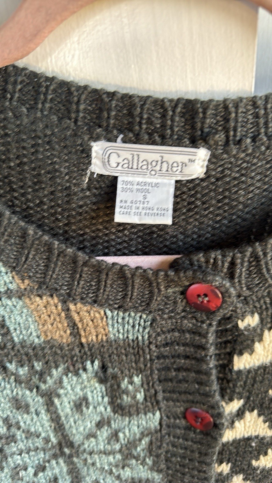 Vintage Small Gallagher Patchwork Cardigan - image 2