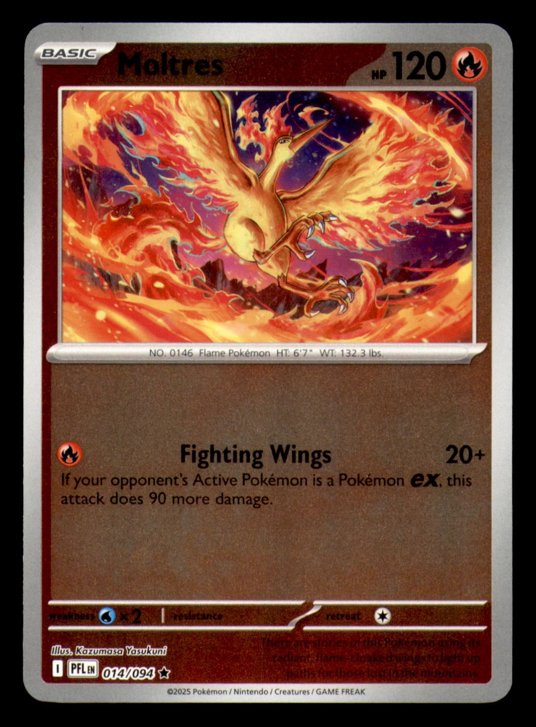 Moltres 014/094 ME02: Phantasmal Flames Reverse Holo NM Pokemon TCG