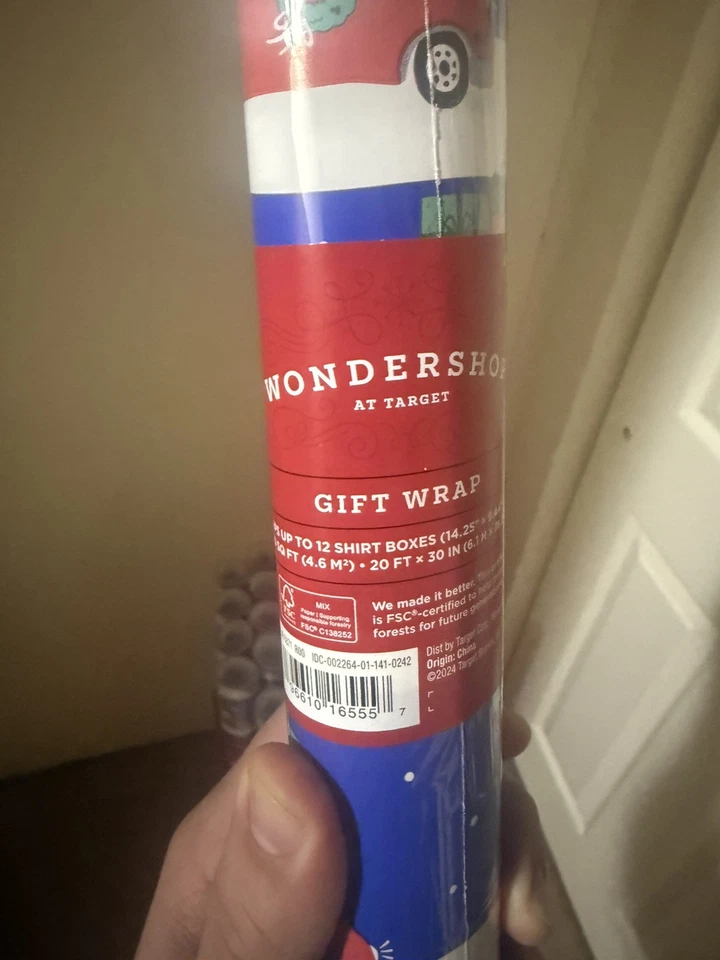 NOVO COM ETIQUETAS 6 ROLOS DE PAPAI NOEL PRETO EM PAPEL DE EMBRULHO DE NATAL P/U - Imagem 3 de 3