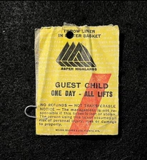 ASPEN HIGHLANDS Vintage Ski Lift Ticket 1980’s COLORADO Skiing Travel Souvenir