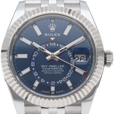 ROLEX Sky-Dweller Uhr Jubilee Blau 336934 K18WG / Edelstahl Herrenuhr ...