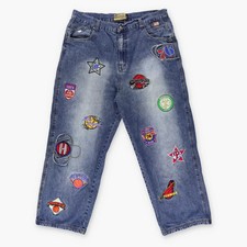 Vintage DTEK NBA 'All Stars' Basketball Team Patch Y2K Baggy Jeans (42x32)