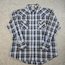 Ely Cattleman Shirt Mens XL Plaid Western Pearl Snap Cowboy Rodeo Vintage