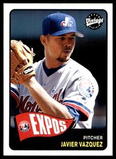 Javier Vazquez 2003 Upper Deck Vintage #86 Expos MLB READ FREE SHIP AutographDen