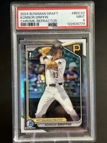 2024 Bowman Chrome Draft 1st Konnor Griffin #BDC-22 Refractor RC Pirates PSA 9