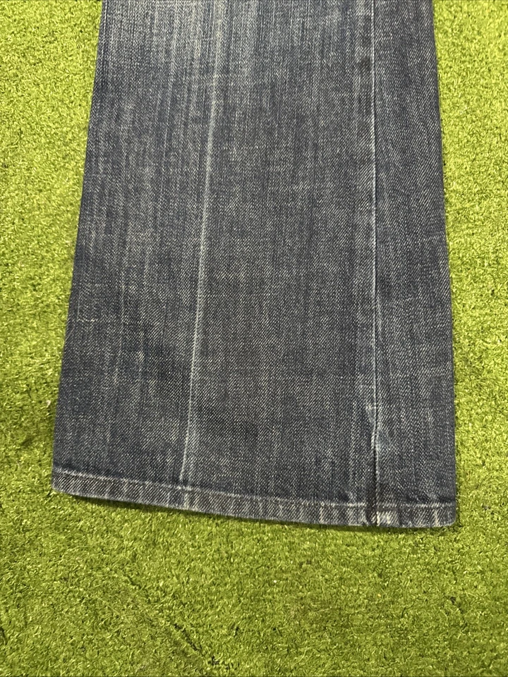 Pantalones de mezclilla lavado oscuro 7 For All Mankind para mujer talla 27 tiro bajo corte bootcut Foto 3 de 4