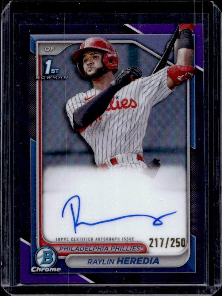 2024 Bowman Raylin Heredia Chrome Auto Purple Refractor 1st #217/250