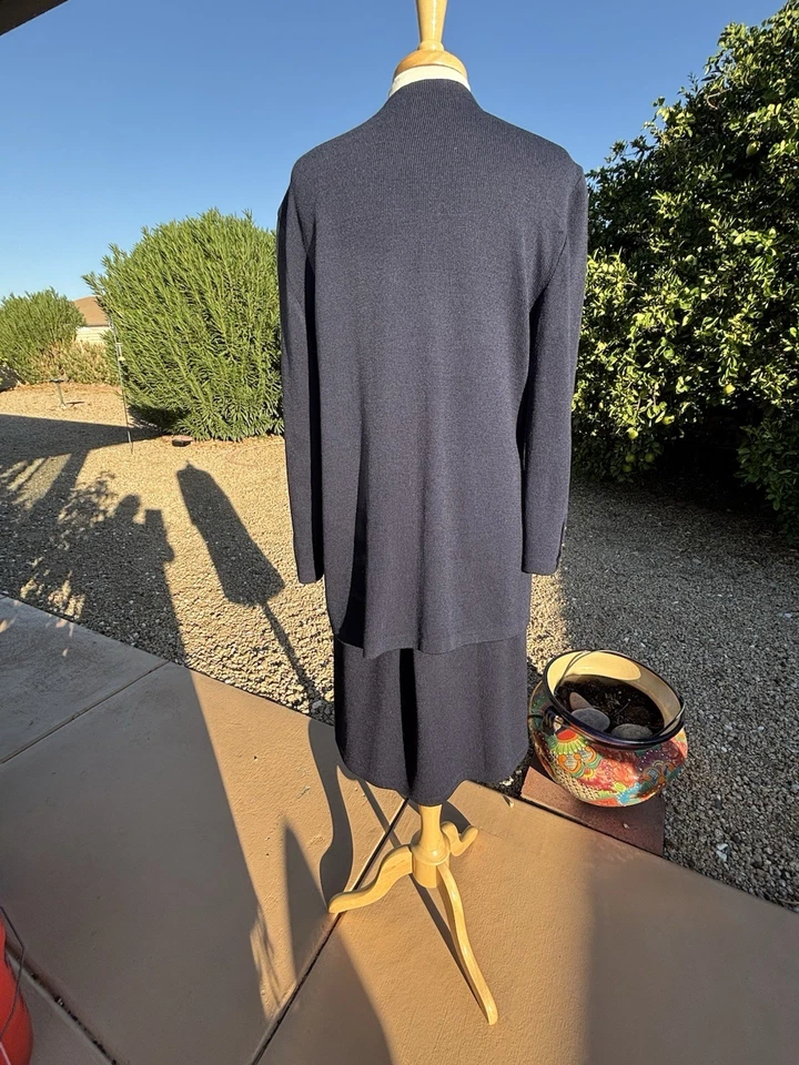 St. John Knit Basics by Marie Grey 3 Piece Set  Sz L Navy - Image 3 of 4