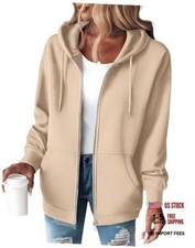 Hoodies Women Zip Up Hoodie Oversized Sweatshirt Fleece Jackets XX-Large Khaki
