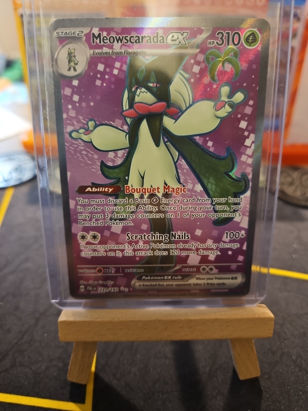 Pokémon TCG Meowscarada EX 231/193 Holo Rare, Near Mint, Paldea Evolved