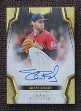 Shane Bieber  2024 Topps Five Star On Card Auto #FSA-SB Guardians