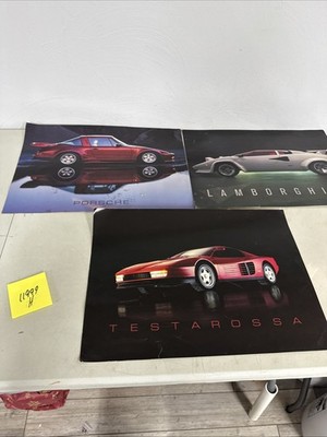 Ferrari Testarossa Porsche Lamborghini Posters Vintage Argus
