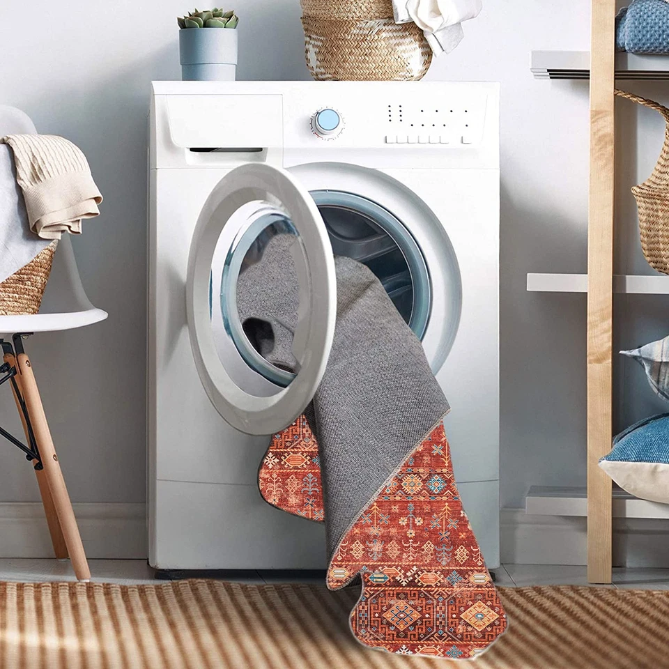 Linon Home Decor Products The Anywhere Washable Rug Joelle Red & Ivory 2' X 8... - Image 2 of 4