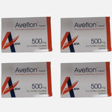 4x Aveflon 500mg 30's Treatment of Hemorrhoids Piles Free Shipping  EXP 3/27 