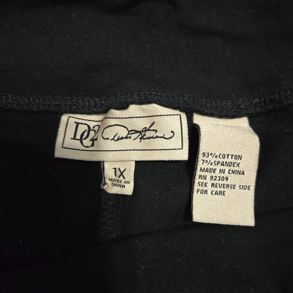 DG2 Diane Gilman Black Comfort Waist Jersey Knit Legging 1X - Image 2 of 4