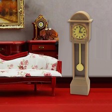 Miniature Dollhouse Floor Clock Grandfather Clock Mini Furniture Classic Kids