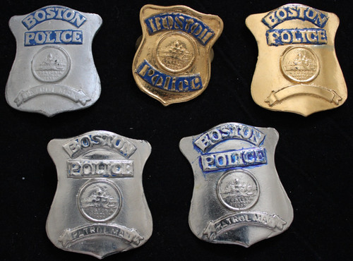 Mixed Lot of (5) Police Style Badges, Props, Replicas, Security, or Vintage