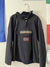 NAPAPIJRI Men's Navy Blue Rainforest Size Medium Pocket Summer Jacket