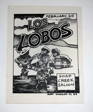 Soap Creek Los Lobos Flyer Rare Austin Texas Henry Gonzalez