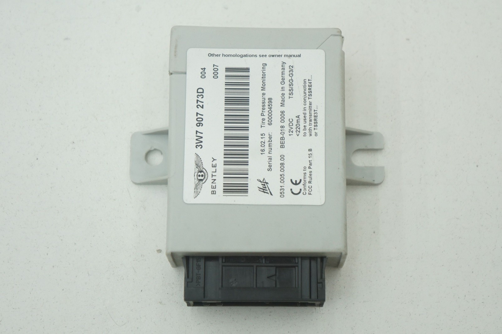Tire Pressure Monitor Sensor TPMS 3W7907273D Bentley Continental Flying Spur 15