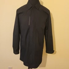 NWT Marc Anthony Trench Coat Mens SZ SMALL Black Wind Water Resistant SLIM FIT