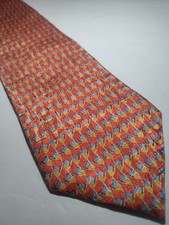 Ermengildo Zegna 100 Silk Butterfly Pattern Hot Orange Yellow Sky Blue Italy