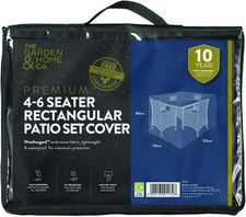 Gardman Premium 4-6 Seater Medium Rectangular Patio Set Cover Black 210 x 110cm