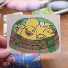 ACEO Art Card Original Acrylic on Watercolor Paper  2.5 x 3.5, Spirited Away — photo 1