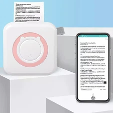 Inkless Mini Pocket Thermal Printer Wireless Photo Maker Machine or Label Paper