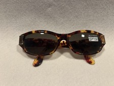 GENNY VINTAGE 195-S 9123 130 Tortoise Shell Oval Sunglasses Black lens
